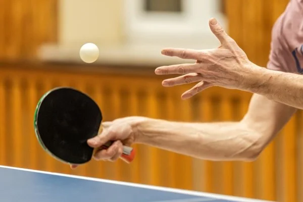 table tennis player forehand attack